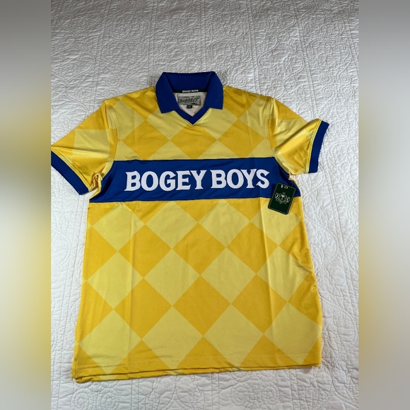 Bogey Boys Yellow Checkered Athletic Polo- Small